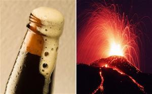 Waarom loopt schuim uit bierflesjes met proosten?